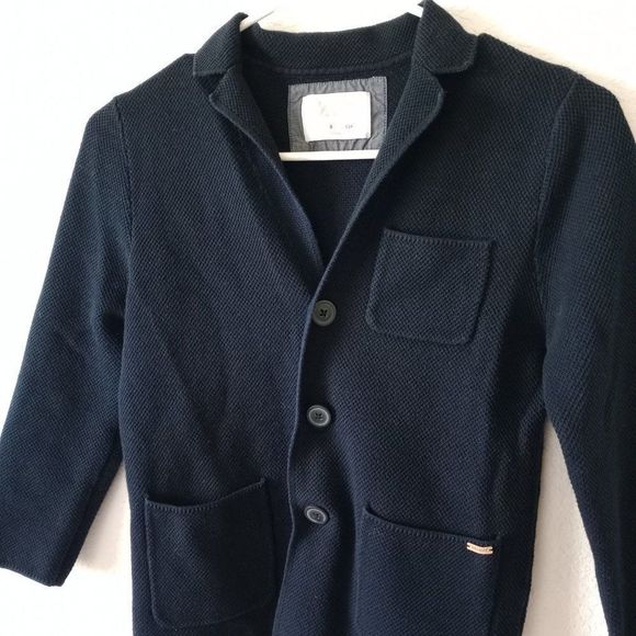 Zara Kid Boy Knit Sweater / Cardigan dark navy size 9 ~ 134cm - Picture 2 of 11